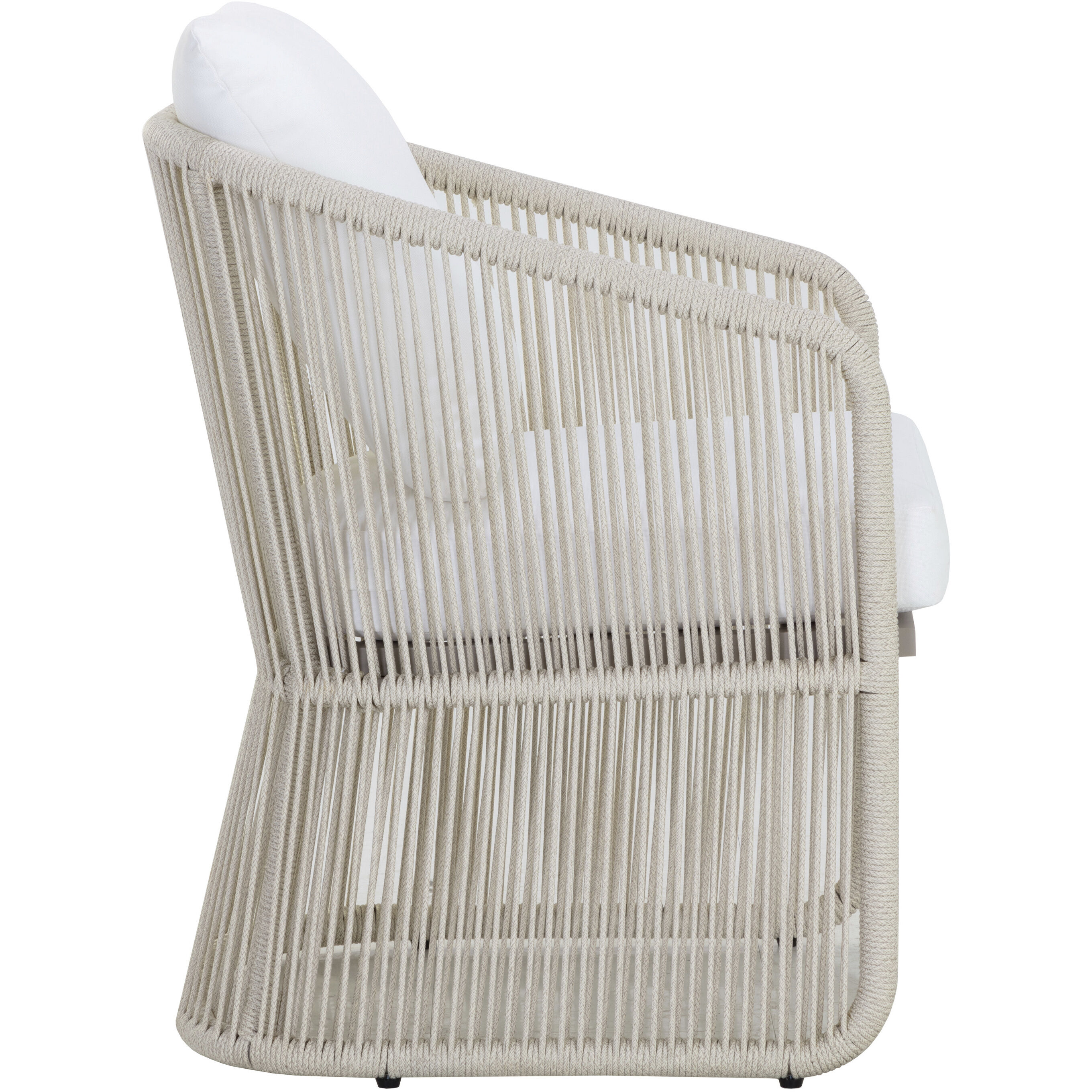 Allariz Greige / Stinson White Outdoor Dining Armchair